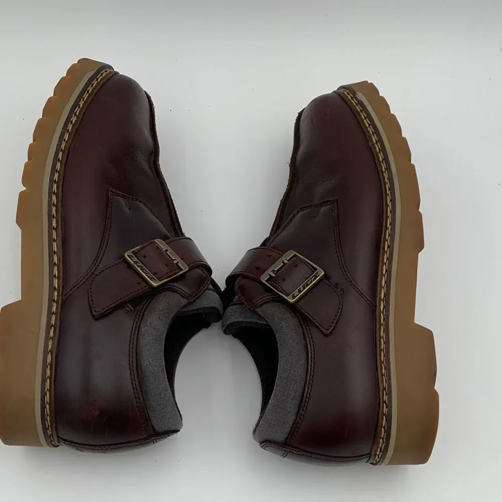 Lugz Men’s Brown Leather Buckle Shoes Made in USA Size EU 43 Y2K workwear